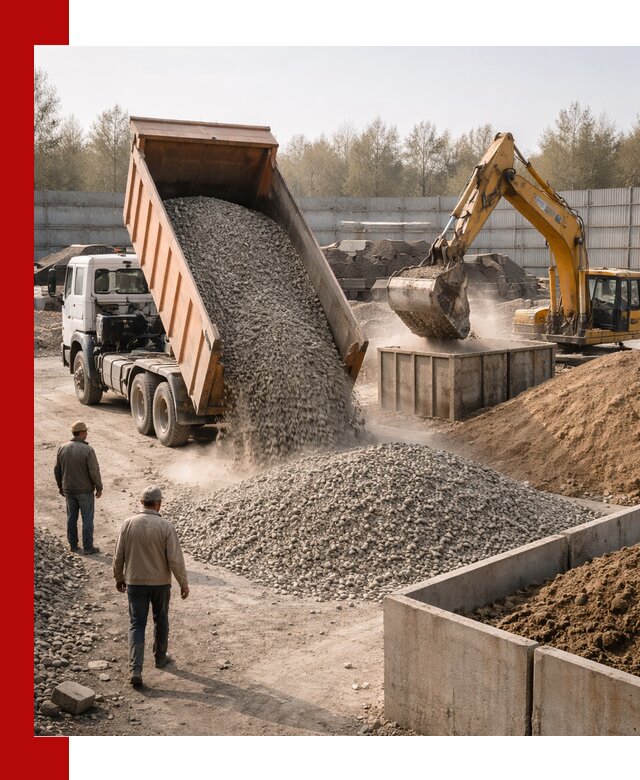 Доставка нерудных материалов с погрузкой и разгрузкой в Губахе