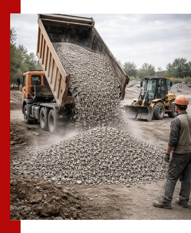 Доставка щебня в Губахе крупными и мелкими фракциями