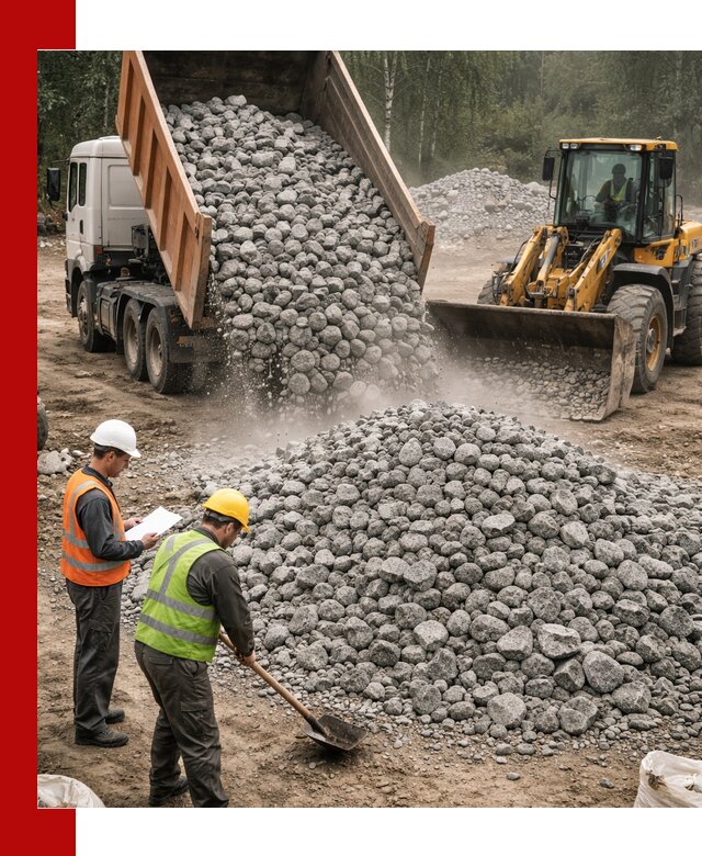 Гранитный щебень фракция 70-150 доставка в Губахе