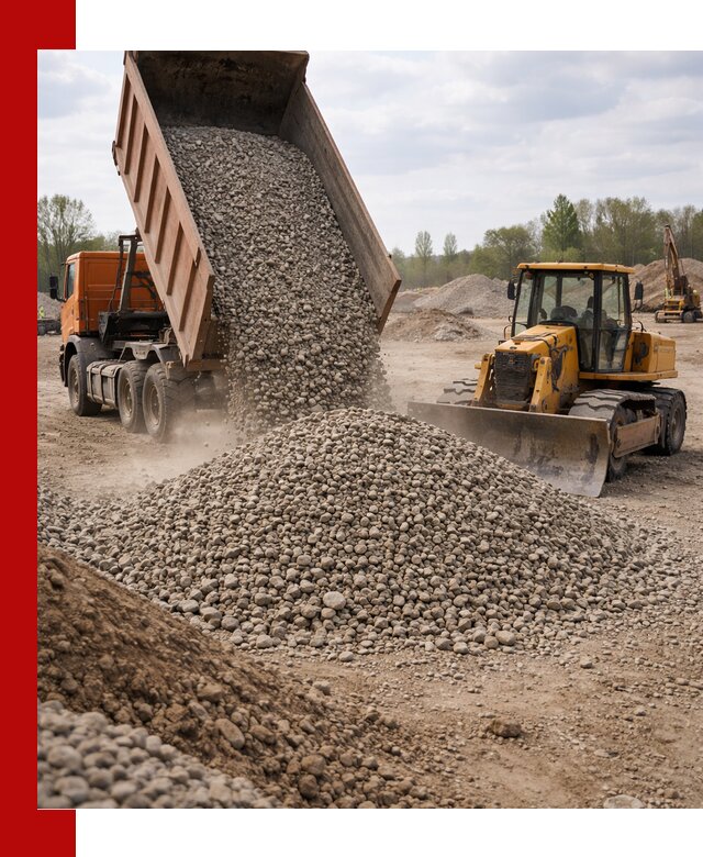 Доставка гравийного щебня фракции 40-70 в Губахе