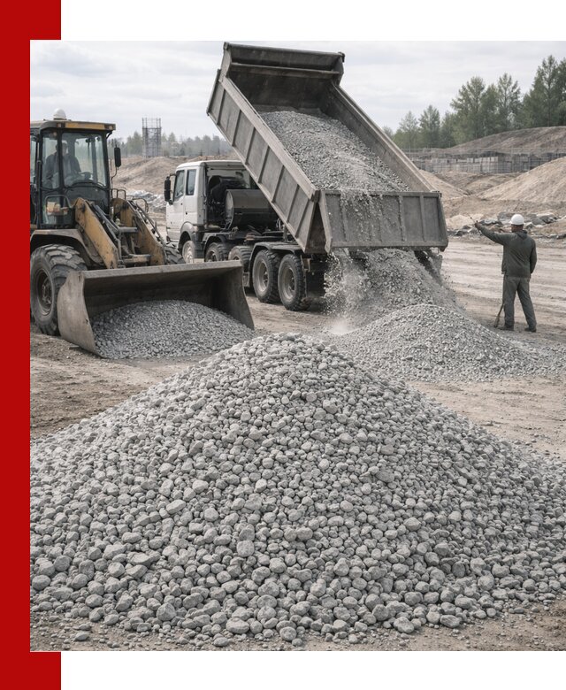 Доставка известнякового щебня фр. 5–20 в Губахе