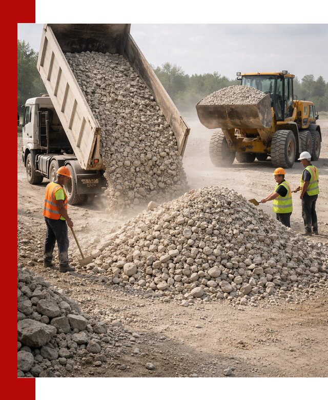 Доставка известнякового щебня фр. 40-70 в Губахе