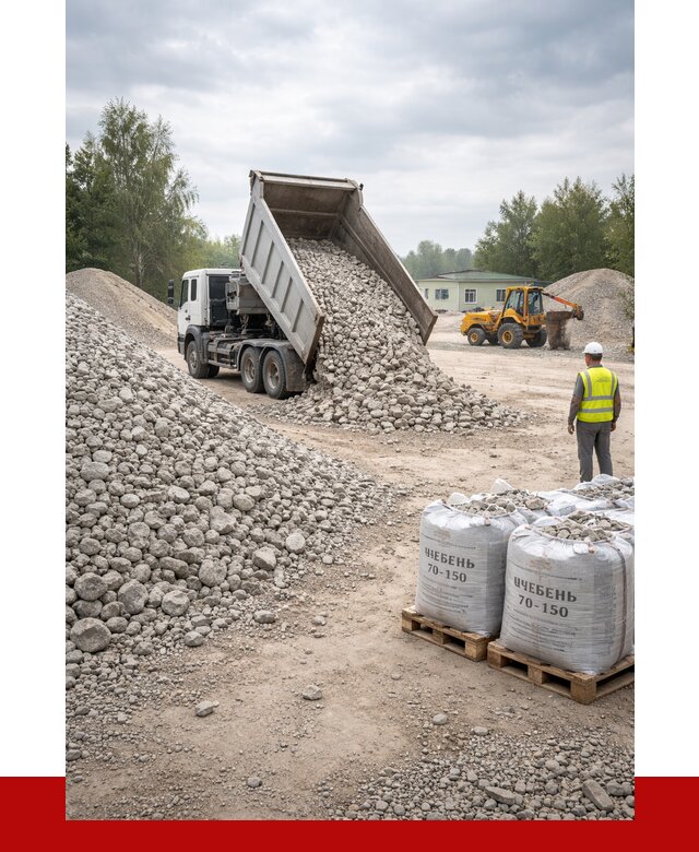 Известняковый щебень фракция 70-150 в Губахе от 1296 р. | ПРОНЕРУДГбх