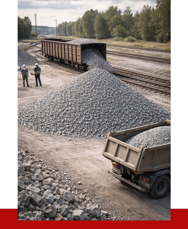 Железнодорожный щебень 20-60 в Губахе от 1762 р. | ПРОНЕРУДГбх