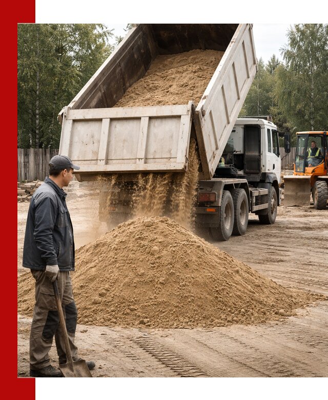 Доставка и продажа песка с разгрузкой в Губахе