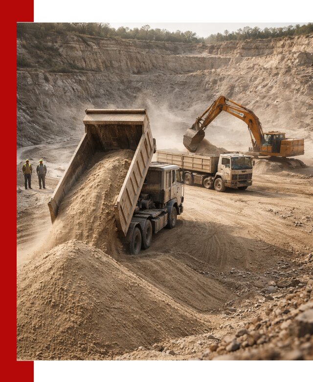 Карьерный песок навалом с доставкой в Губахе