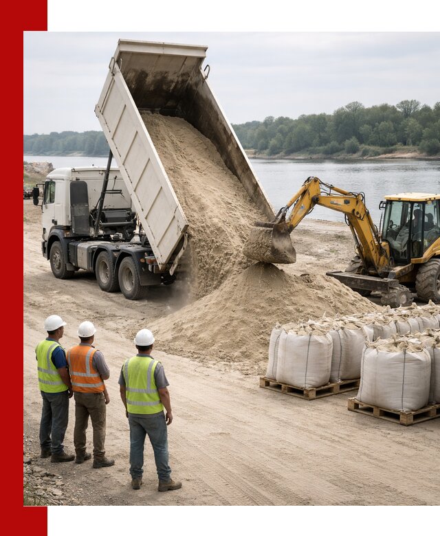 Доставка речного песка в Губахе самосвалами и погрузкой