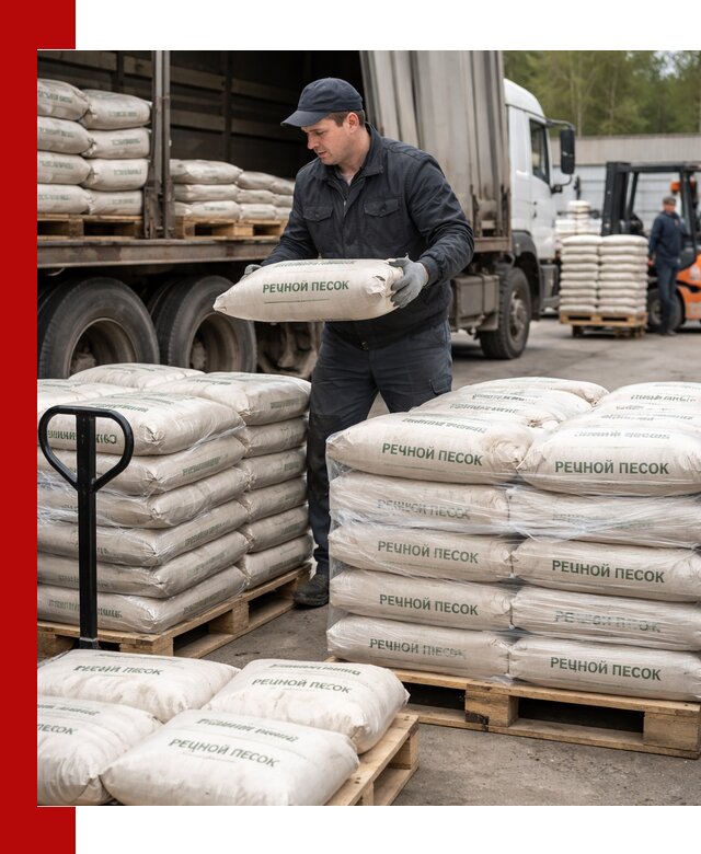 Речной песок в мешках с доставкой в Губахе