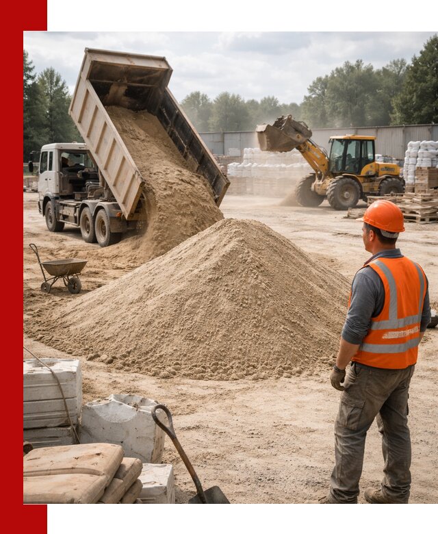 Доставка строительного песка с самосвалом в Губахе