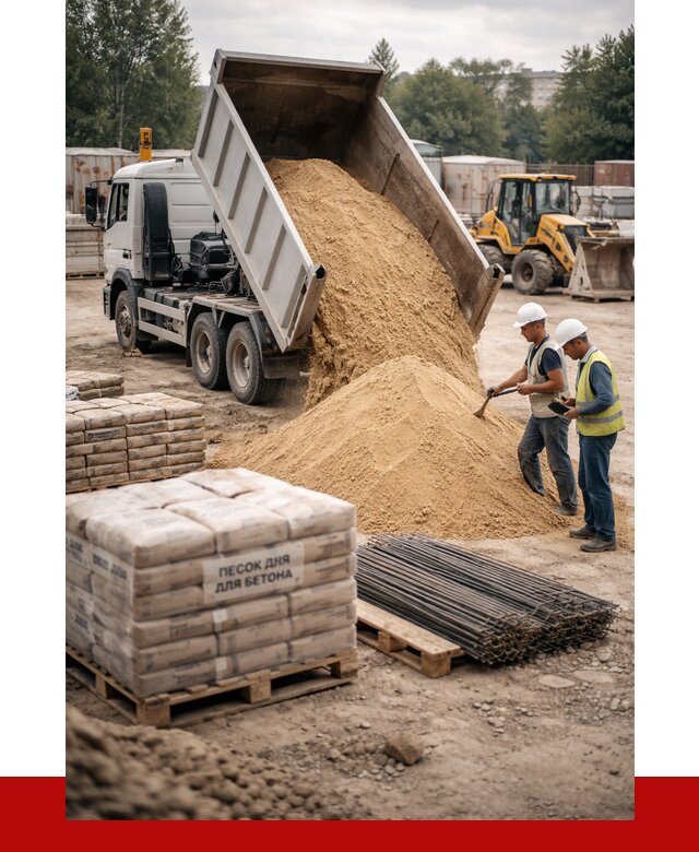 Песок для бетона в Губахе от 2592 р. с доставкой, ПРОНЕРУДГбх