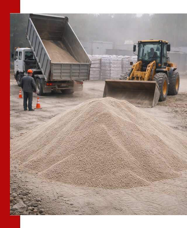 Кварцевый песок фракция 0–8 для стройработ в Губахе