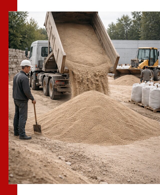 Кварцевый песок фракция 0–3 мм с доставкой в Губахе