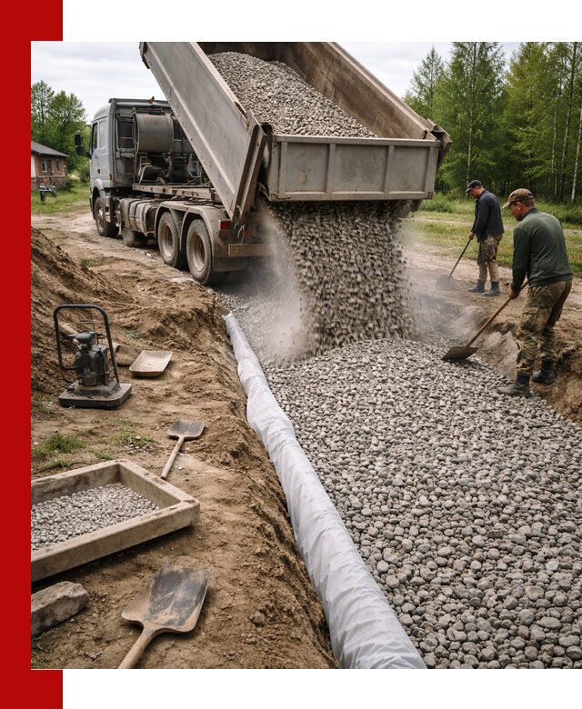 Гравий для дренажа с доставкой в Губахе качественный и недорогой
