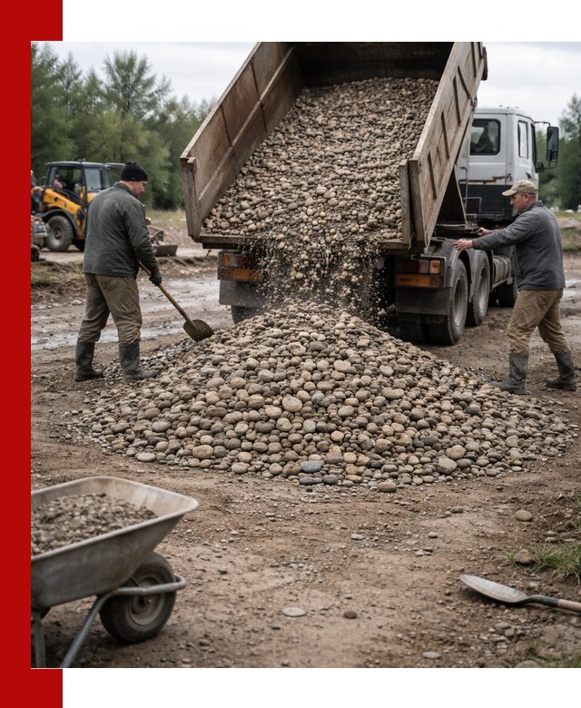 Доставка гальки речной оптом и в розницу в Губахе