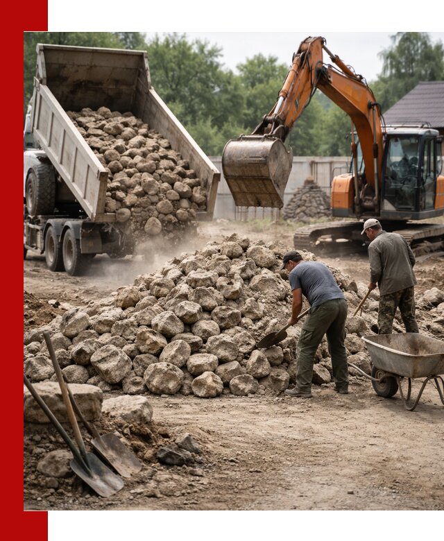 Доставка и разгрузка бутового камня в Губахе