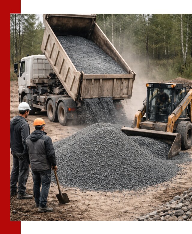 Гранитный отсев 0-5 с доставкой и разгрузкой в Губахе