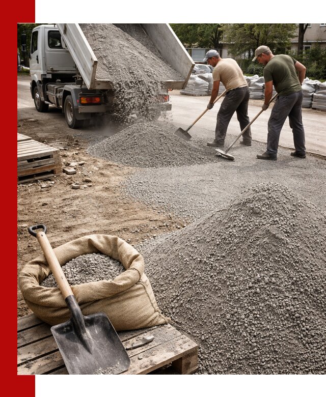 Отсев для тротуарной плитки в Губахе — доставка и укладка