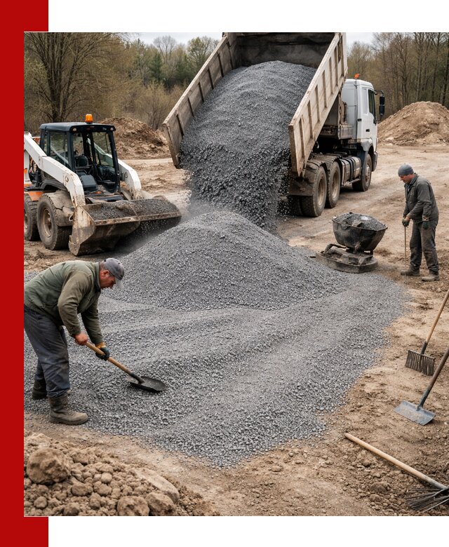 Отсев для подсыпки в Губахе — доставка и подсыпка на участок