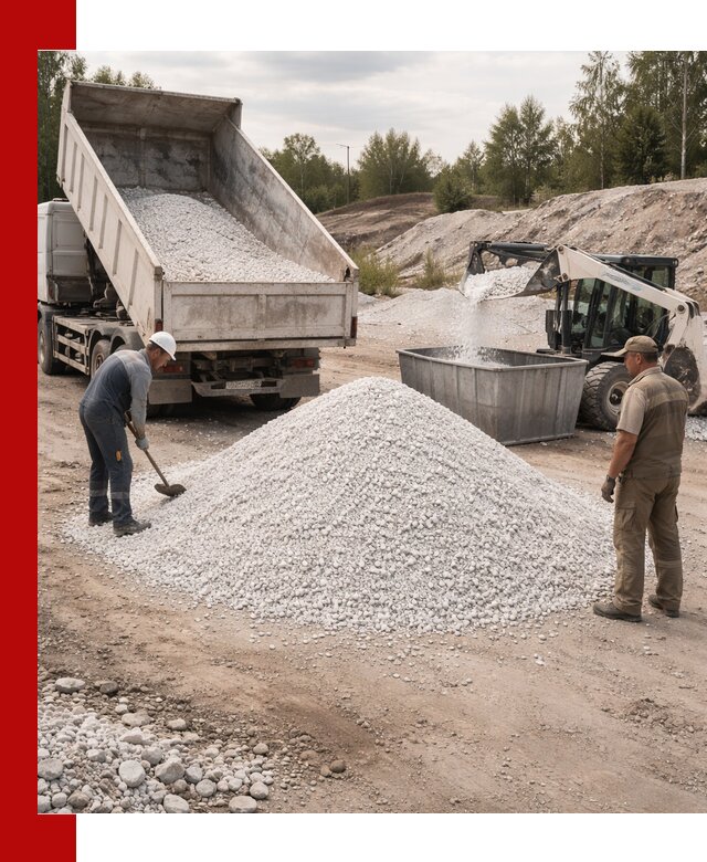 Доставка и продажа белой мраморной крошки в Губахе