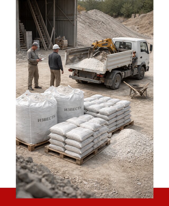 Известь строительная в Губахе с доставкой от 4354 р. | ПРОНЕРУДГбх