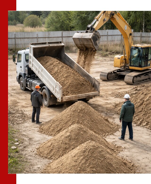 Доставка супеси вагонными и автопартиями в Губахе