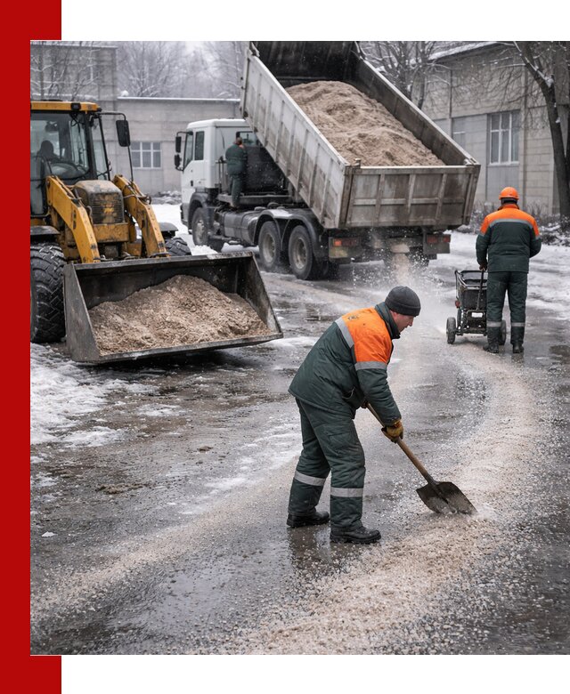 Реагент против гололеда с доставкой и нанесением в Губахе