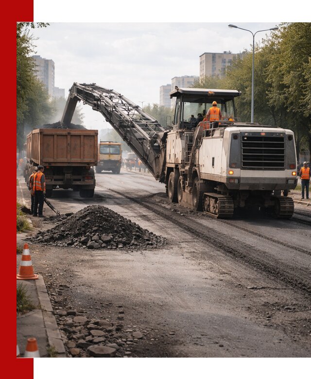 Фрезерованный асфальт в Губахе — удаление и вывоз старого покрытия
