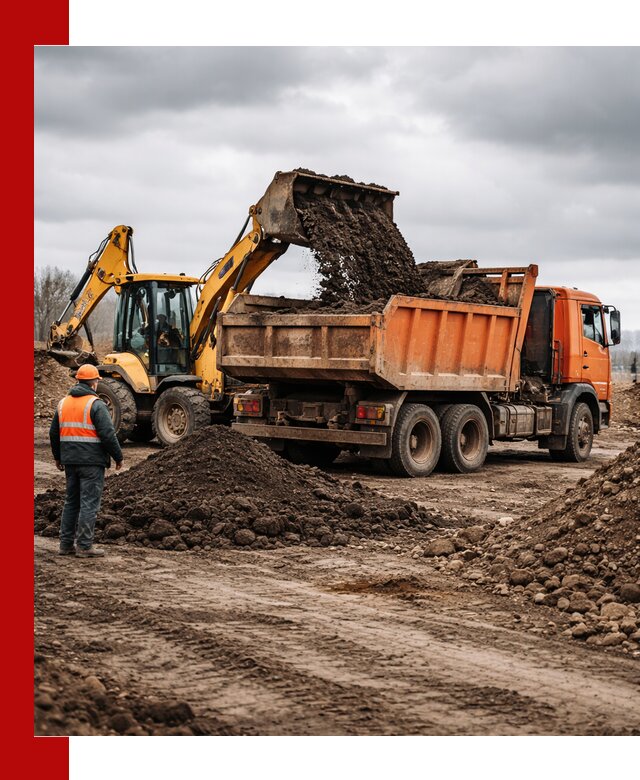 Вывоз грунта и строительного мусора в Губахе грузовыми самосвалами