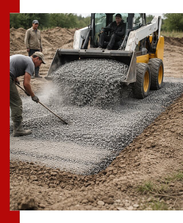Устройство щебеночной подушки в Губахе для дорог и фундаментов